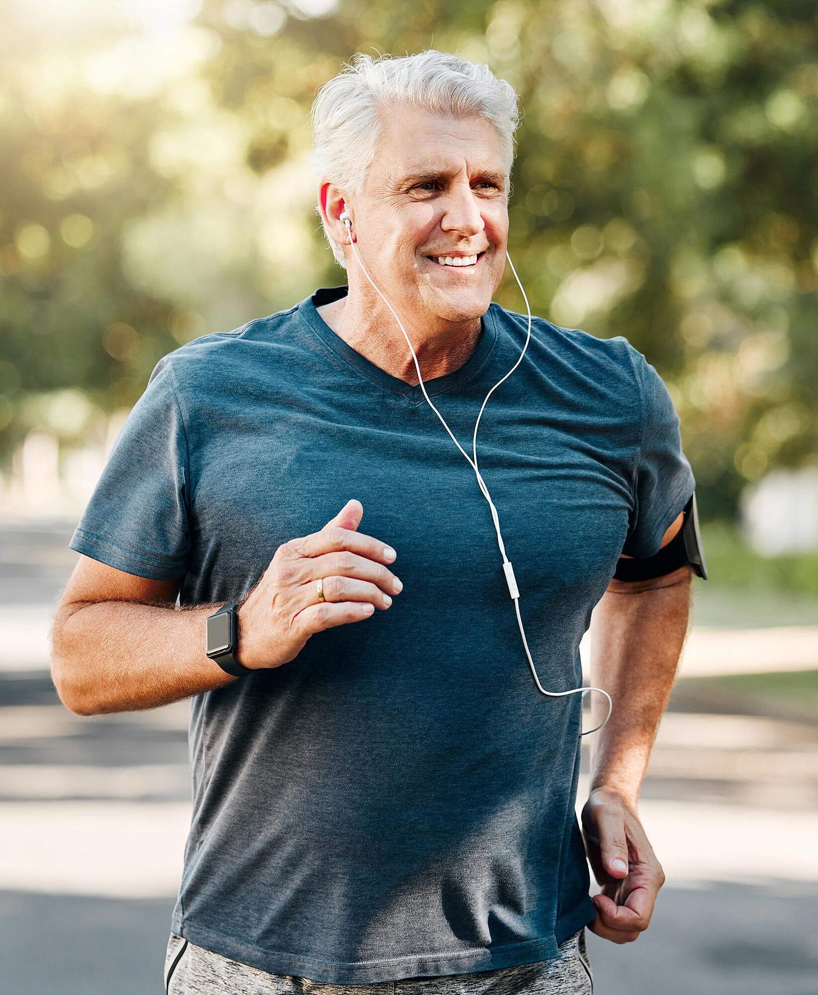 Older man running